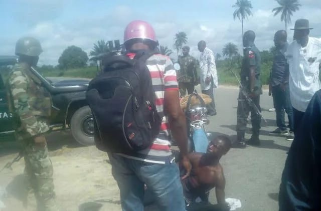 Shocking! Man caught with blood-stained female pants in Rivers (photos)