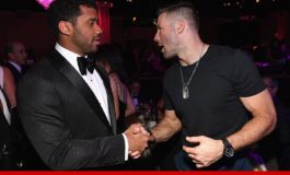Julian Edelman Bros Out with Russell Wilson at Grammys Party
