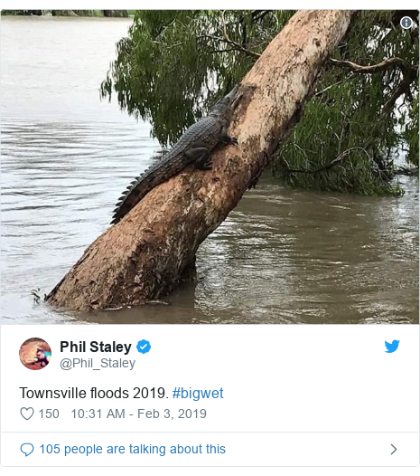 Twitter post by @Phil_Staley: Townsville floods 2019. #bigwet 